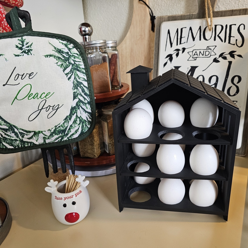 Black Egg Holder for Kitchen Storage 18 Eggs
